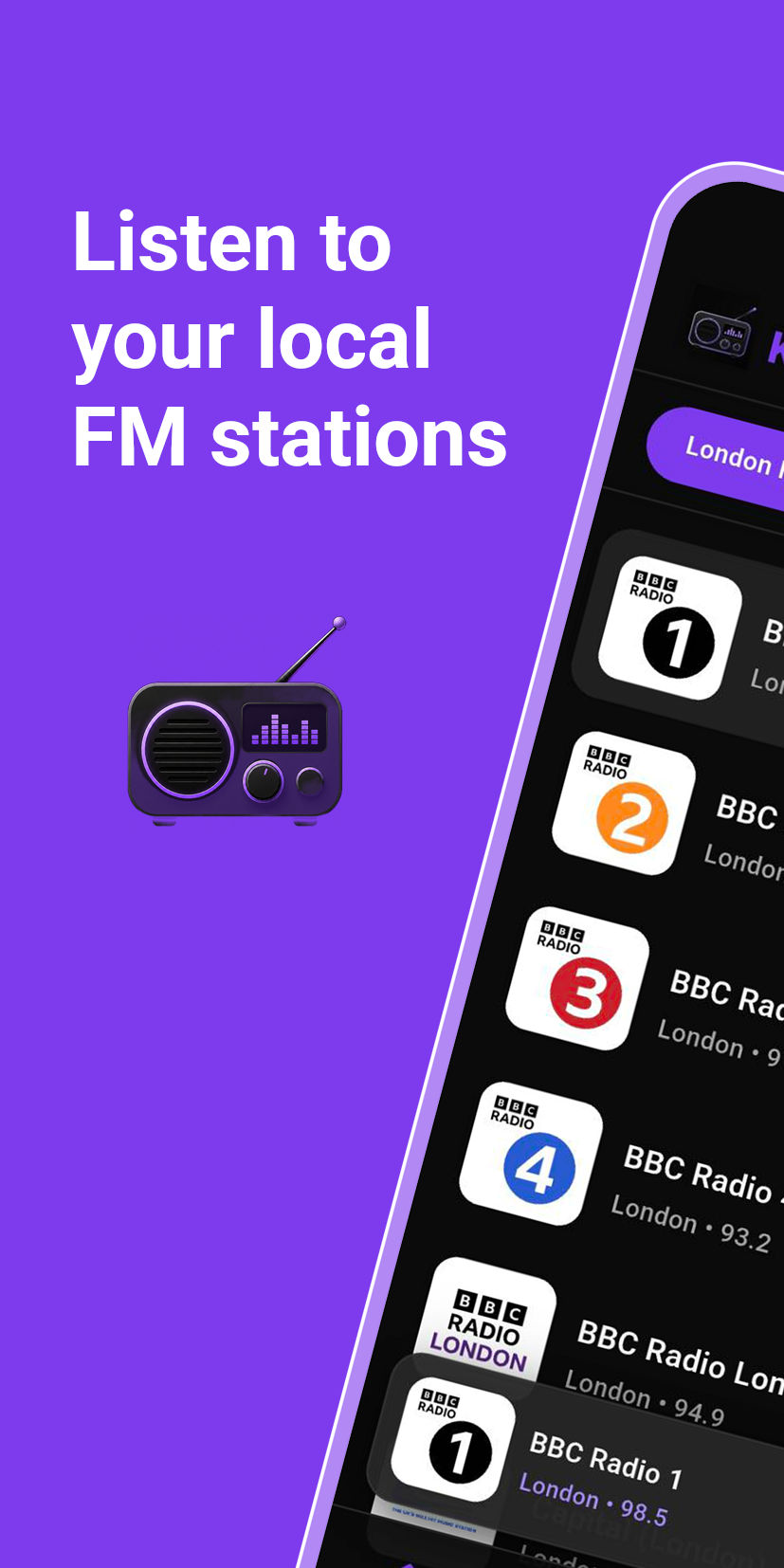 Listen to your local FM stations